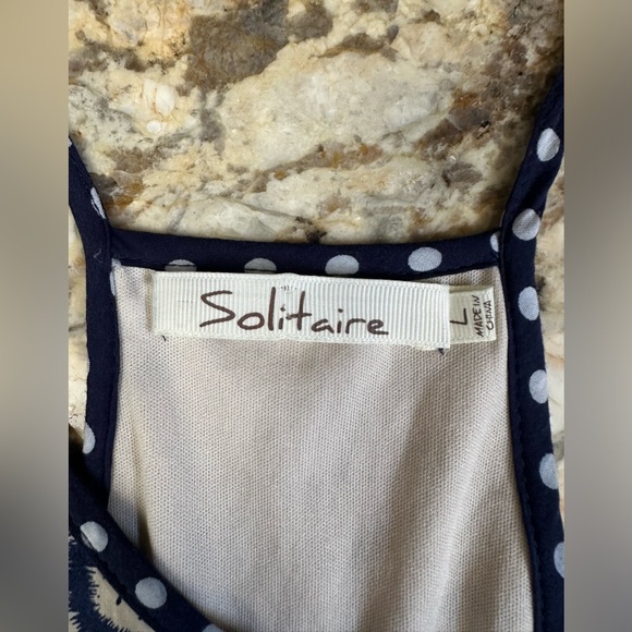 Solitaire sz LG maxi sleeveless summer dress long like new racerback lined - Picture 5 of 6